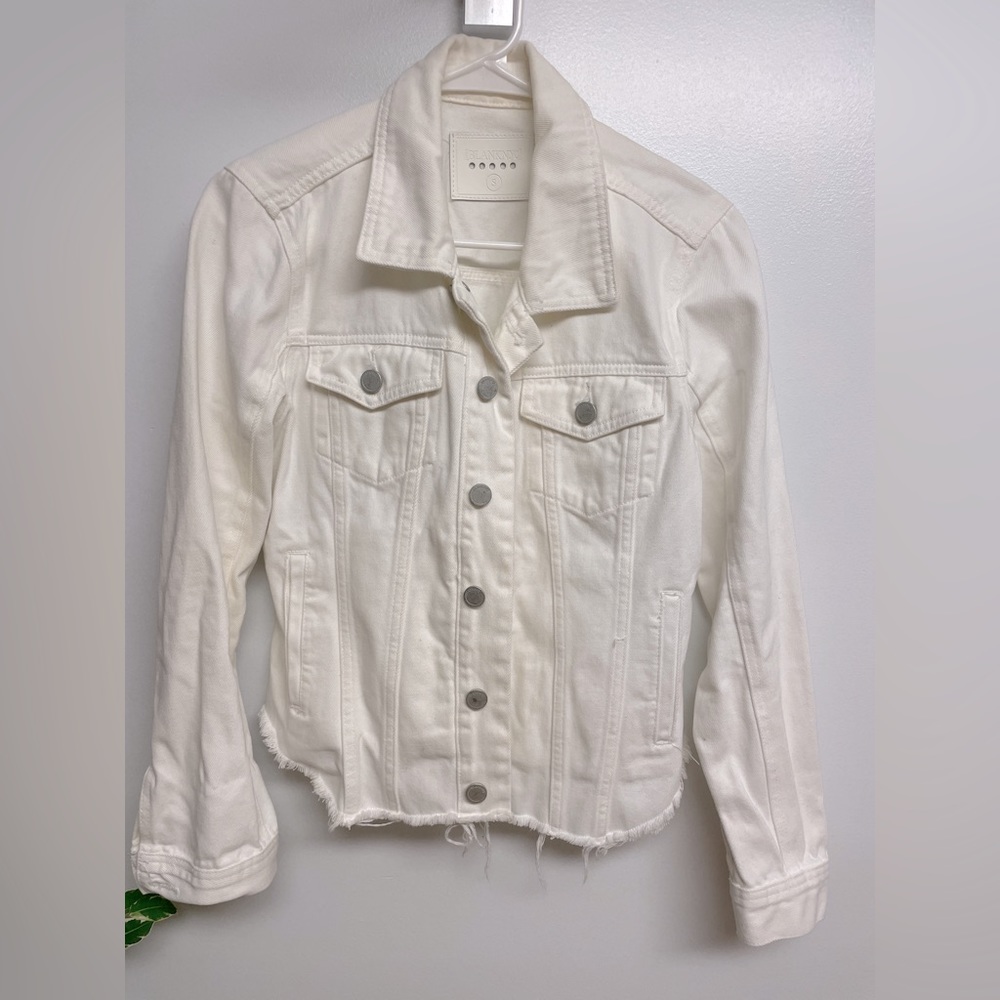 BlankNYC white cropped denim jacket
